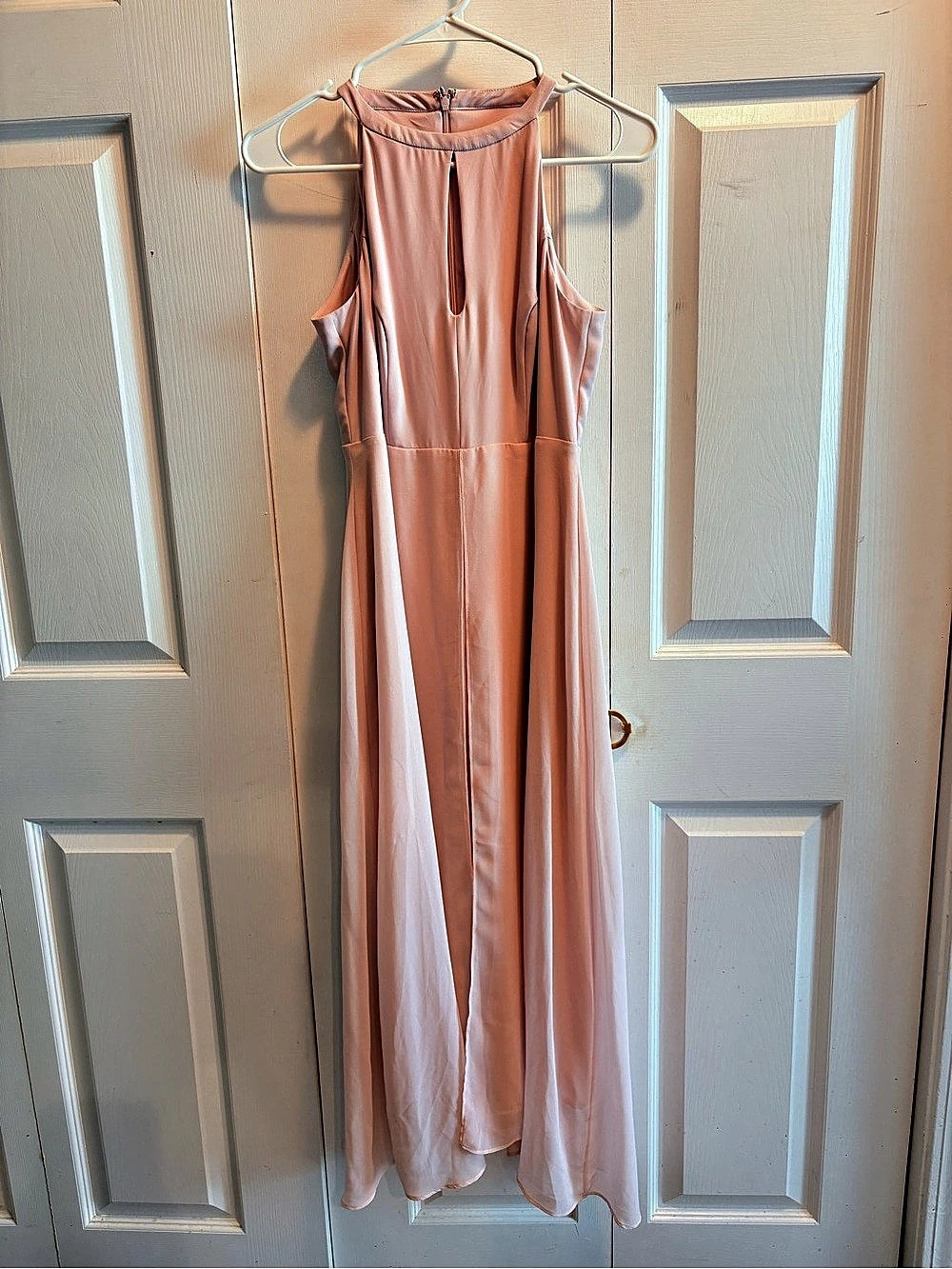 White House Black Market Flowy Baby Pink Maxi Dress/Jumpsuit Size 2P